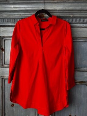 Piazza Sempione Orange Tunic Top Size 44